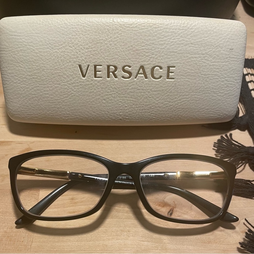 versace Eye wear glasses Black and gold - Picture 1 of 3